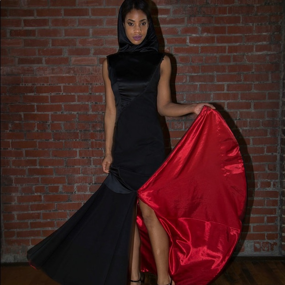 Couture Evening Gown- Hooded